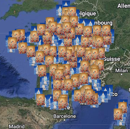 Lieux Saints en France : La carte des lieux
